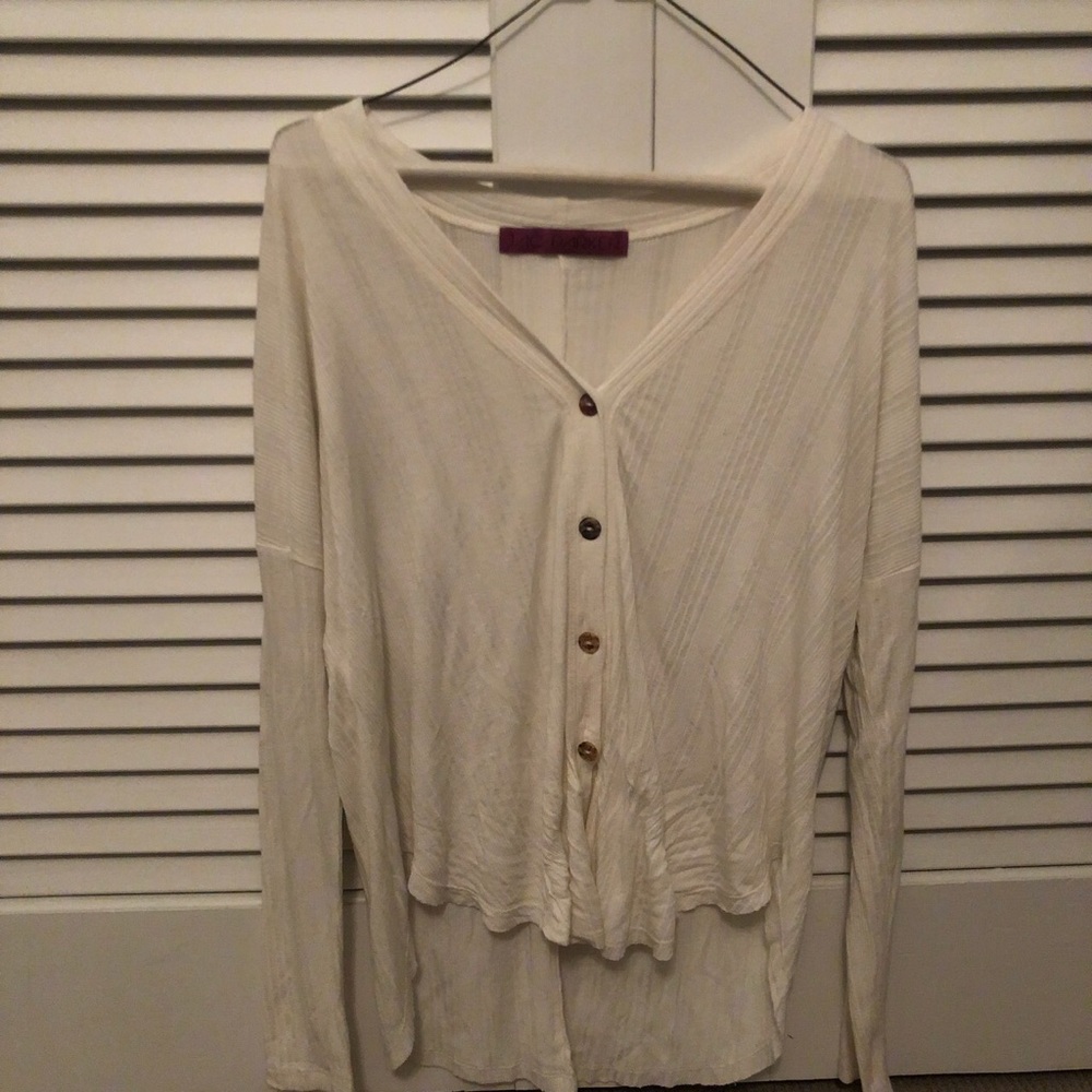 Jac Parker white long sleeve tie shirt